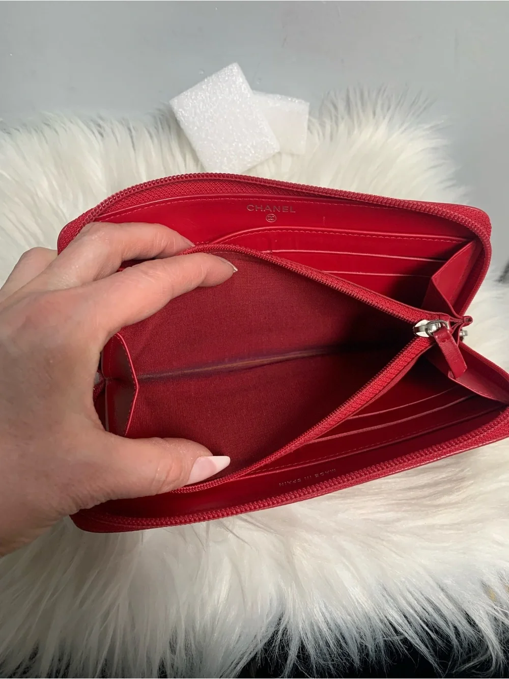 Authentic Chanel hot pink zippy wallet